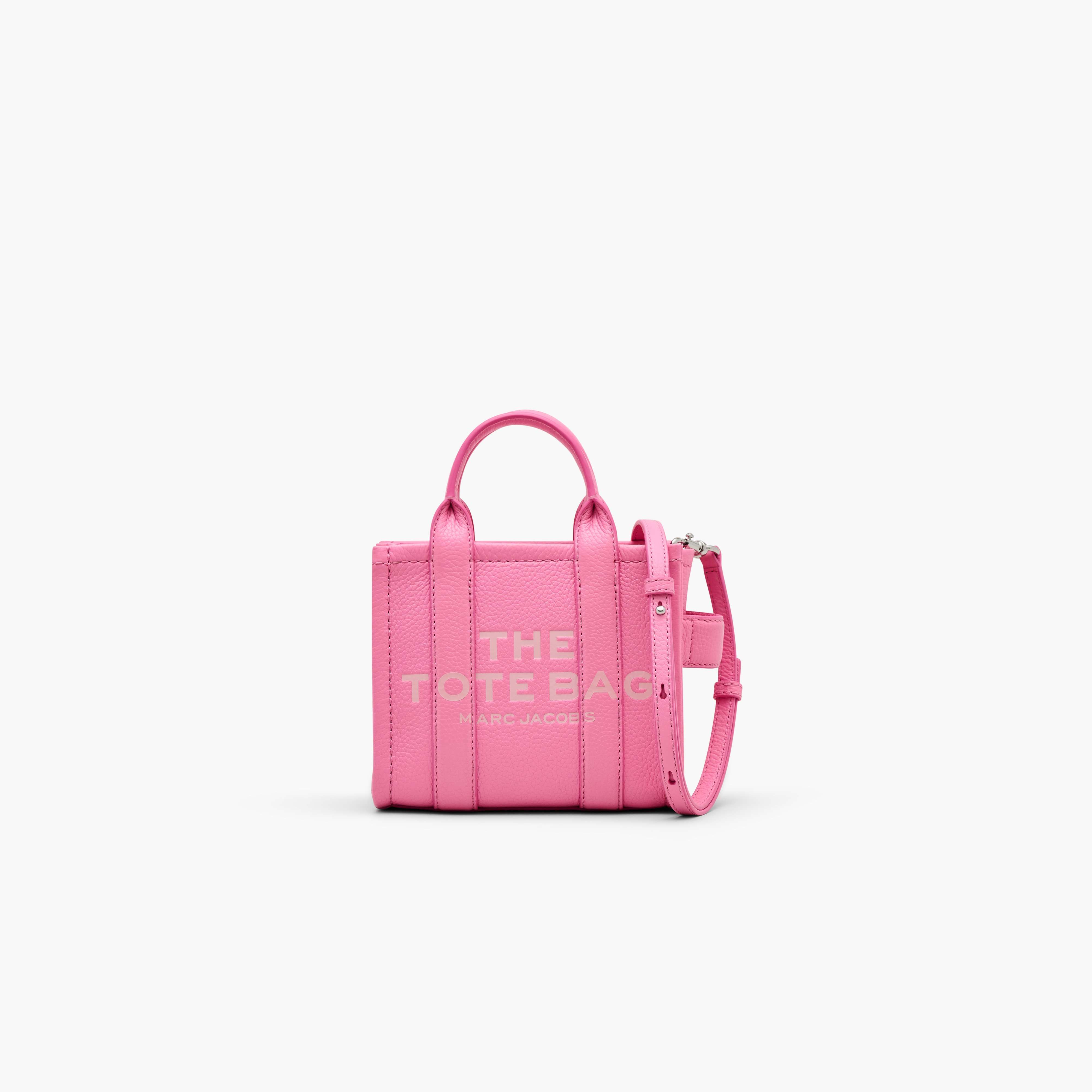 The Leather Crossbody Tote Bag in Petal Pink